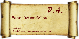 Paor Azucséna névjegykártya